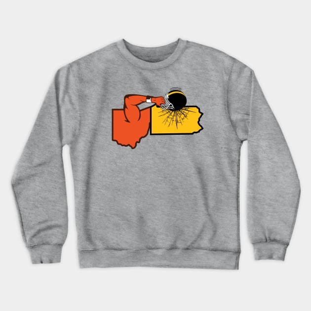 Cleveland vs Pitt Helmet Smash Crewneck Sweatshirt by KFig21